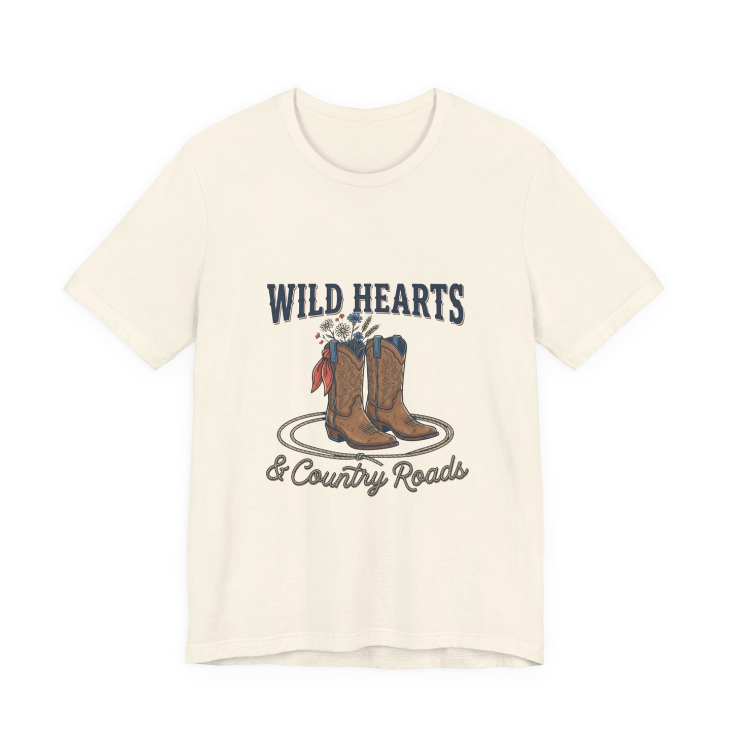 Wild Hearts & Country Roads Tee | Western Cowgirl Rustic Prairie Vintage