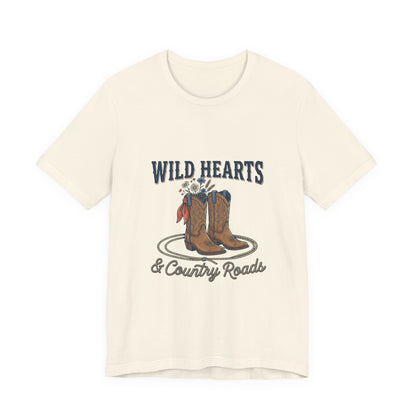 Wild Hearts & Country Roads Tee | Western Cowgirl Rustic Prairie Vintage