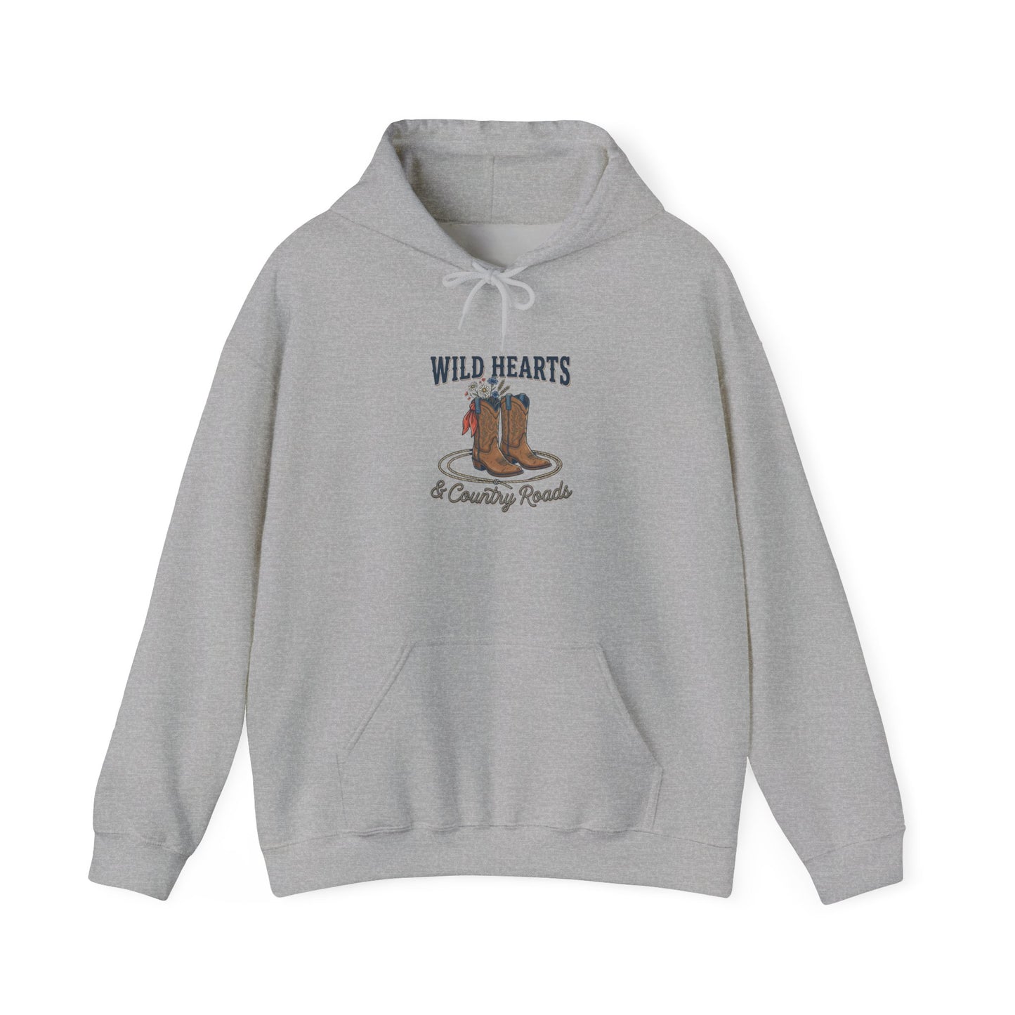 Wild Hearts cowboy boots Hoodie | western rustic cowgirl prairie vintage
