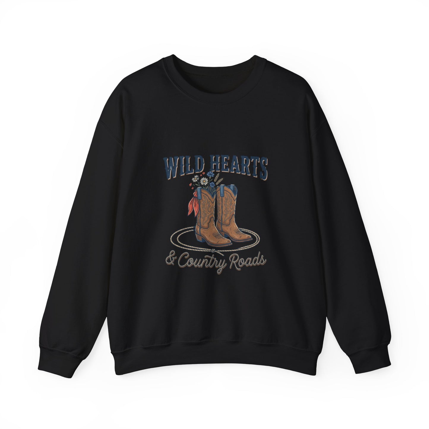 Wild Hearts & Country Roads Sweatshirt | Western Cowgirl Rustic Prairie