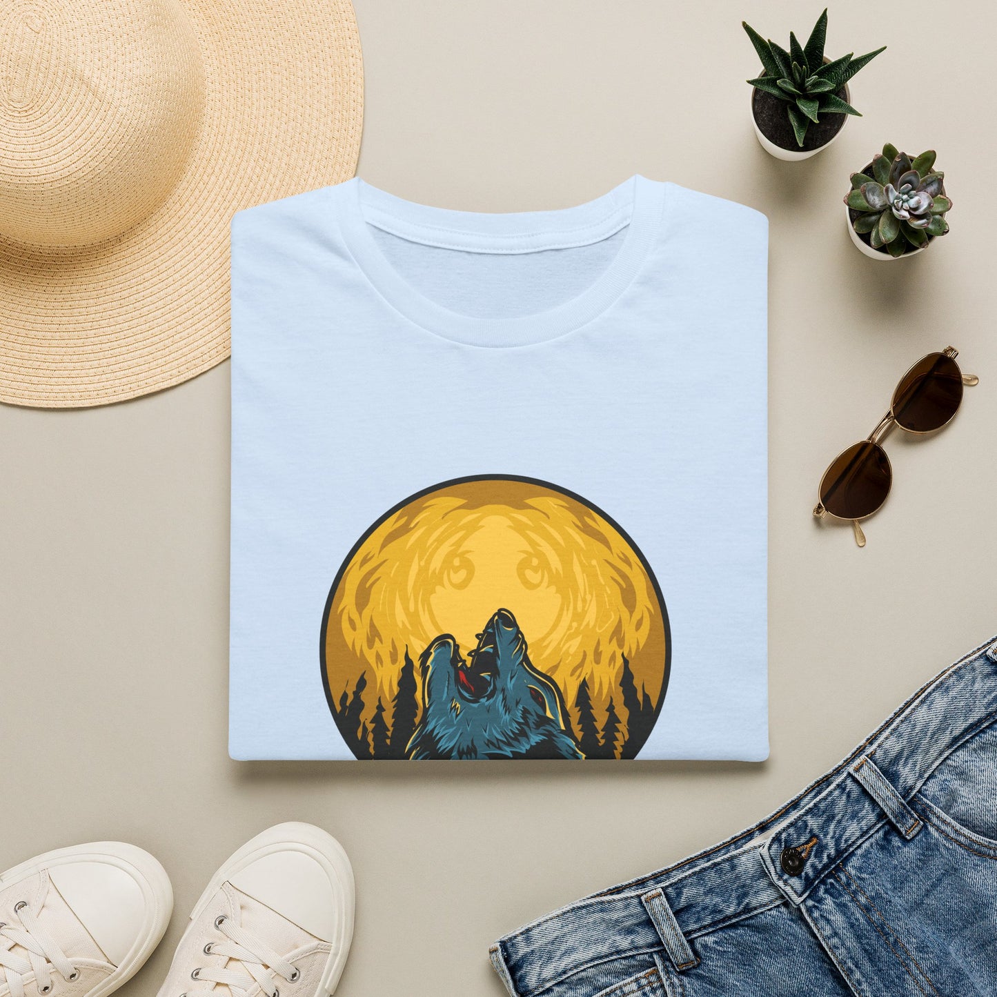 Howling Wolf Moon T-Shirt — Night Forest Graphic Tee