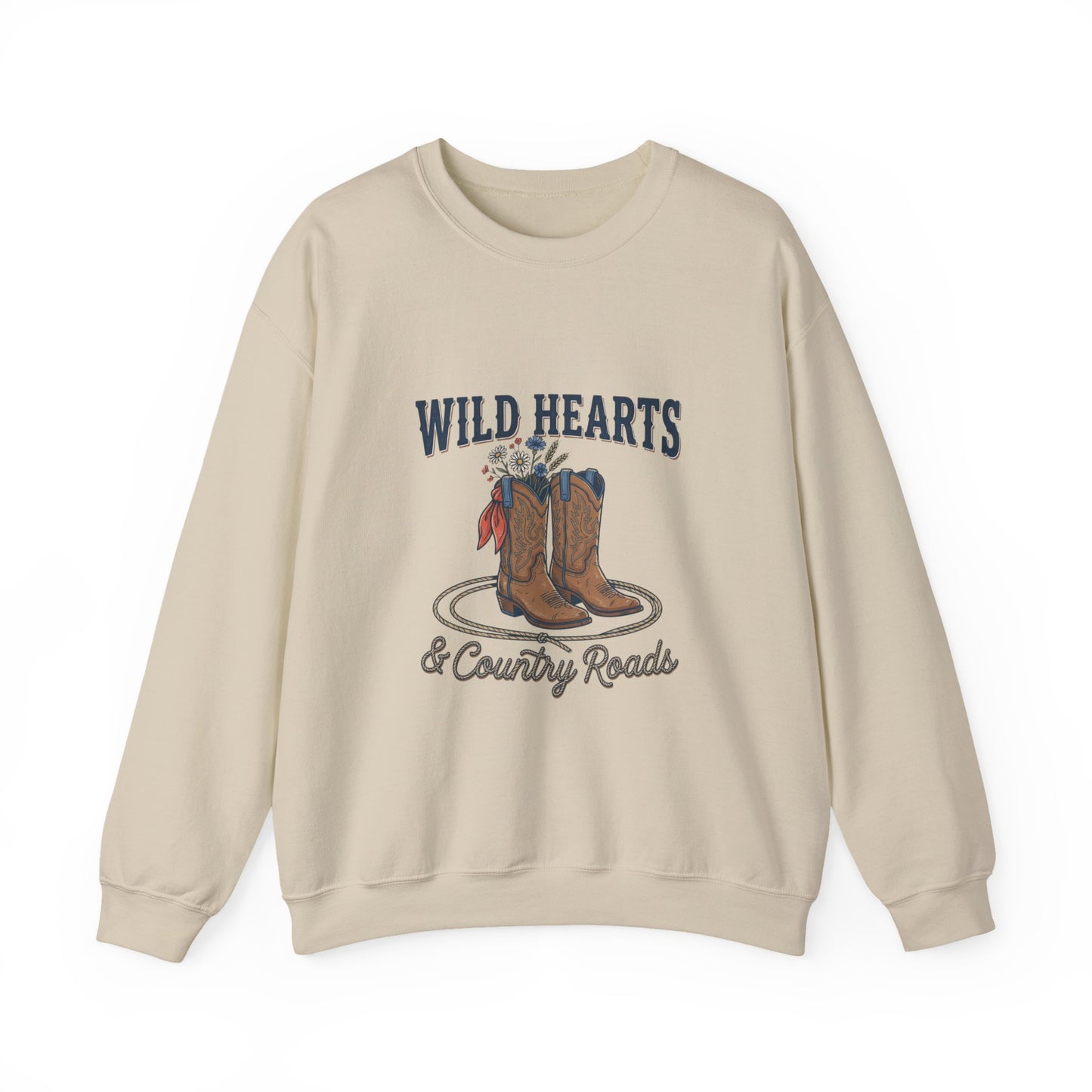 Wild Hearts & Country Roads Sweatshirt | Western Cowgirl Rustic Prairie