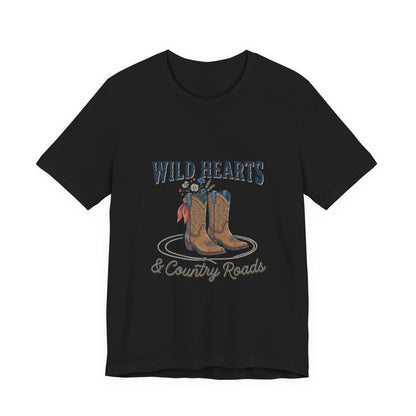 Wild Hearts & Country Roads Tee | Western Cowgirl Rustic Prairie Vintage