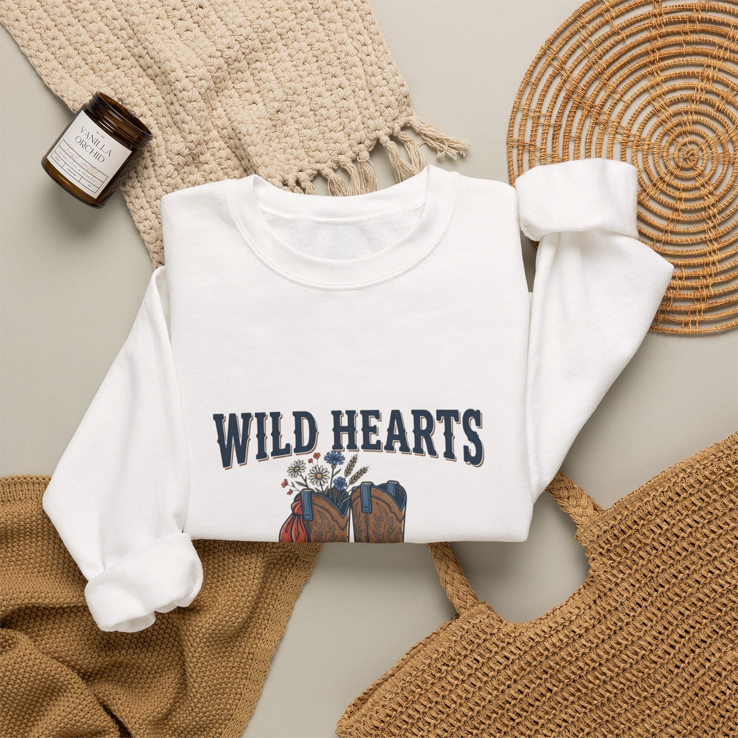 Wild Hearts & Country Roads Sweatshirt | Western Cowgirl Rustic Prairie