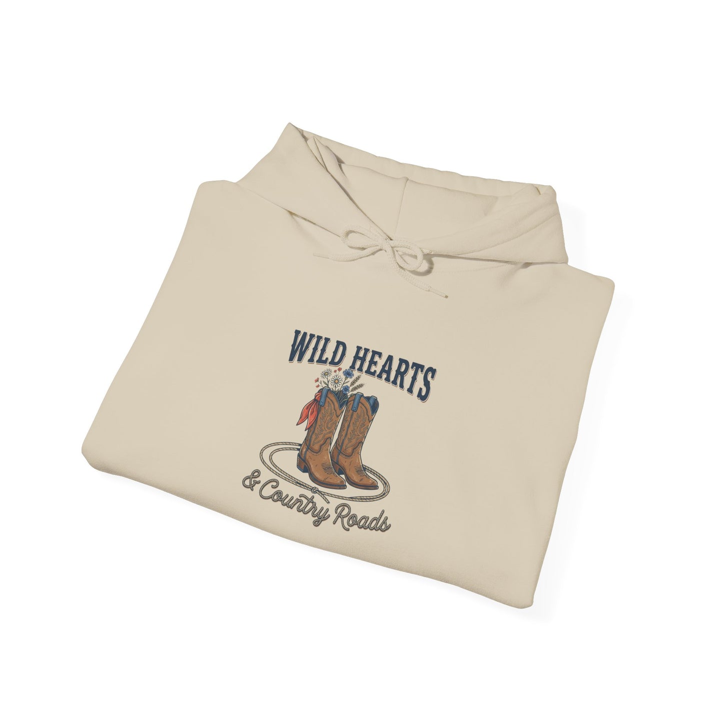 Wild Hearts cowboy boots Hoodie | western rustic cowgirl prairie vintage