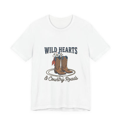 Wild Hearts & Country Roads Tee | Western Cowgirl Rustic Prairie Vintage