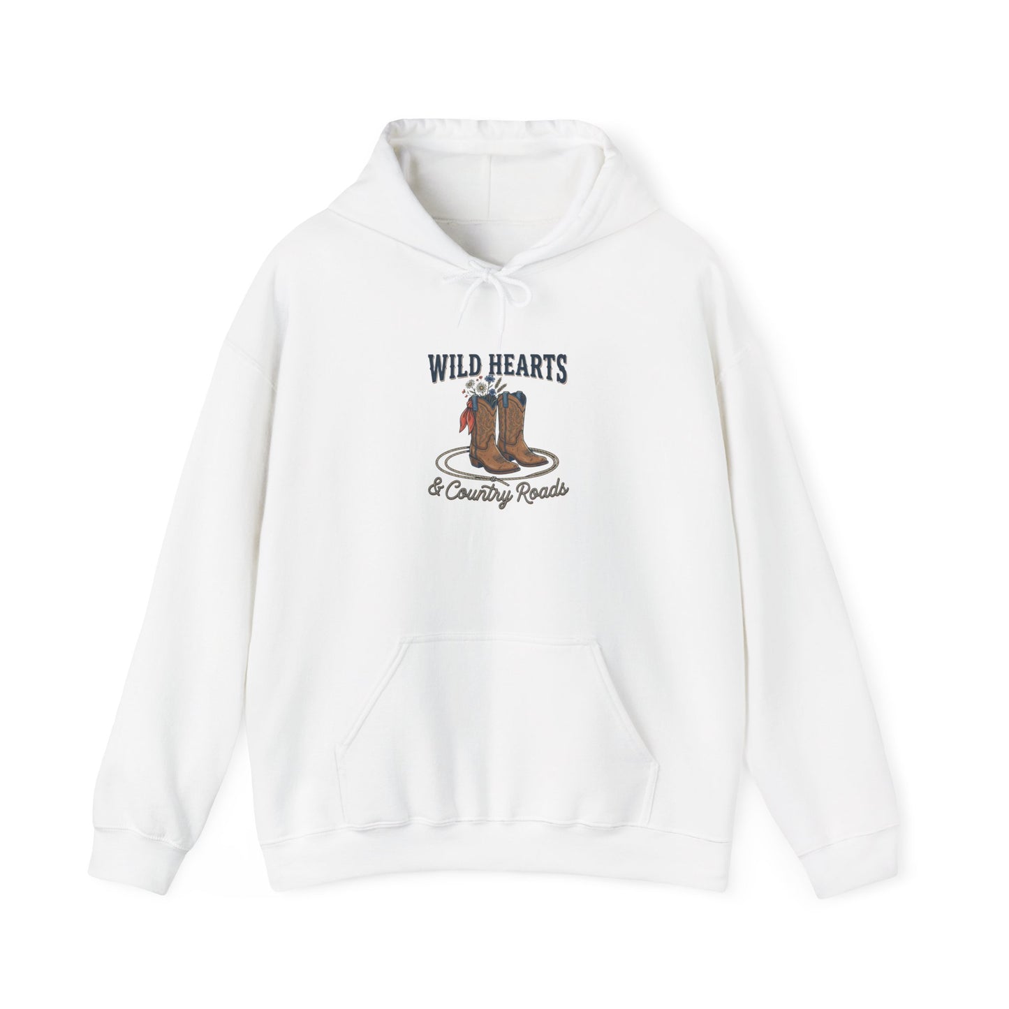 Wild Hearts cowboy boots Hoodie | western rustic cowgirl prairie vintage