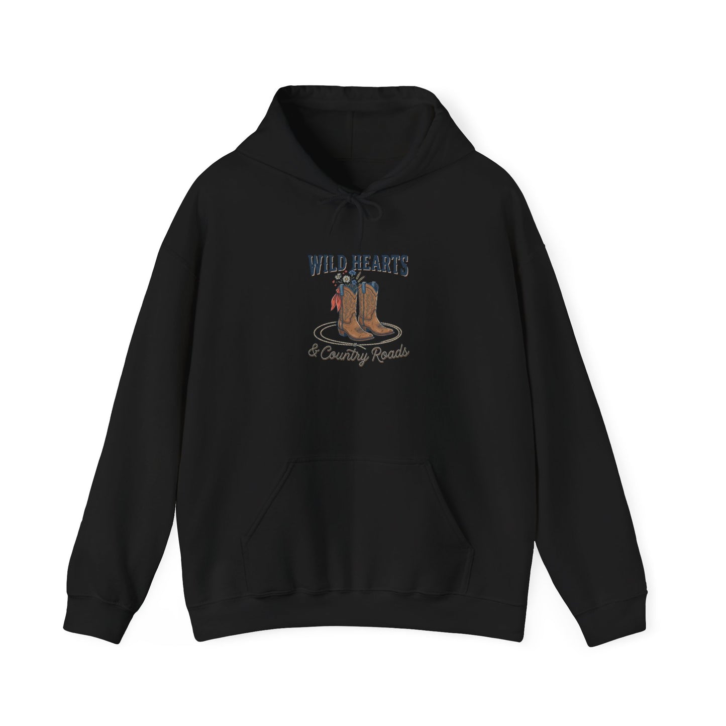 Wild Hearts cowboy boots Hoodie | western rustic cowgirl prairie vintage