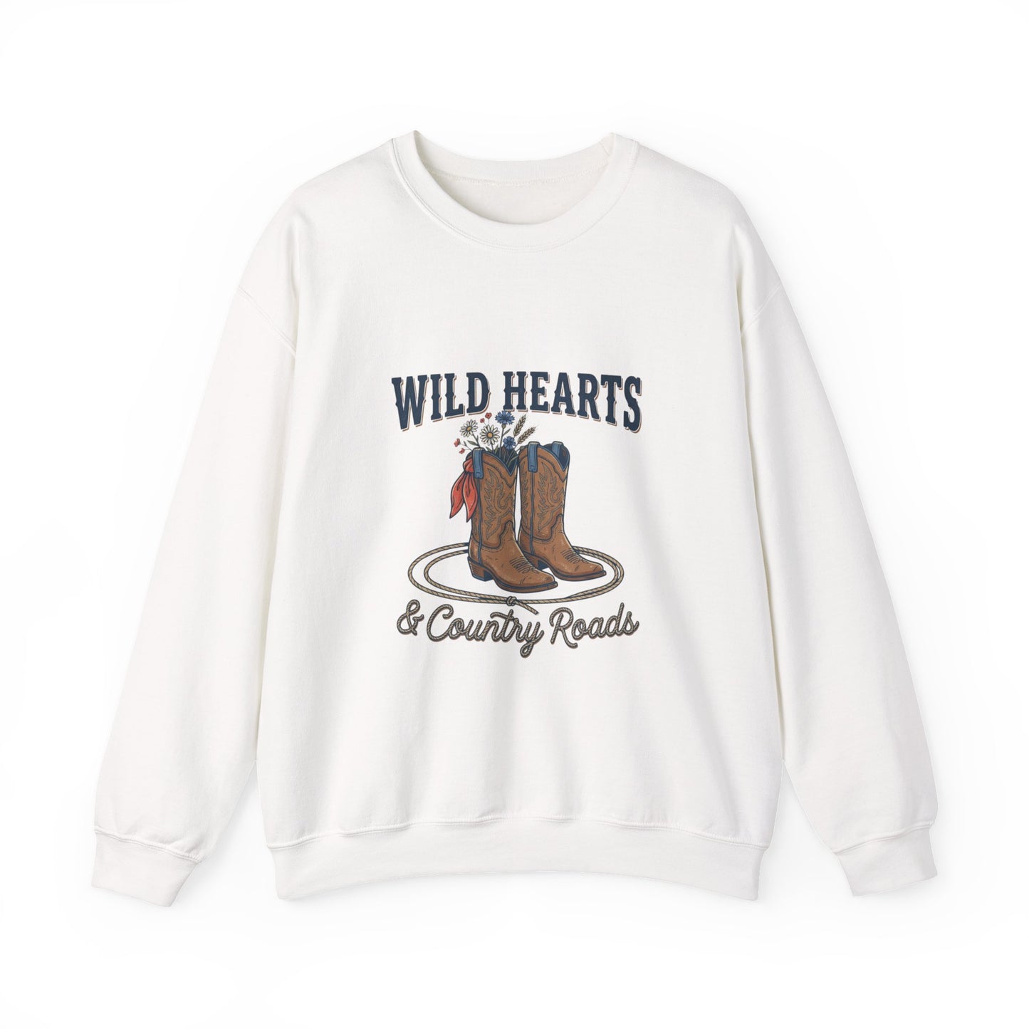 Wild Hearts & Country Roads Sweatshirt | Western Cowgirl Rustic Prairie