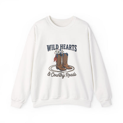 Wild Hearts & Country Roads Sweatshirt | Western Cowgirl Rustic Prairie