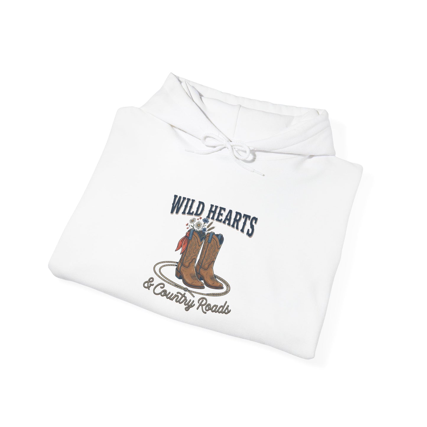 Wild Hearts cowboy boots Hoodie | western rustic cowgirl prairie vintage