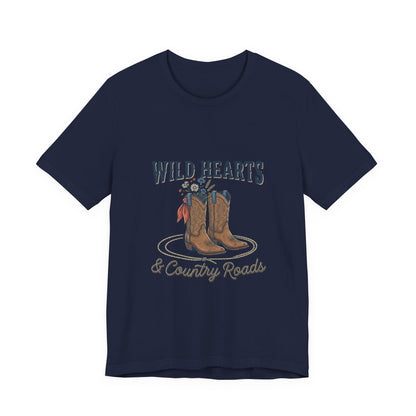 Wild Hearts & Country Roads Tee | Western Cowgirl Rustic Prairie Vintage