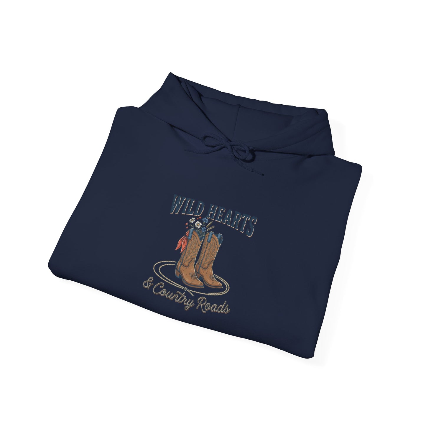 Wild Hearts cowboy boots Hoodie | western rustic cowgirl prairie vintage
