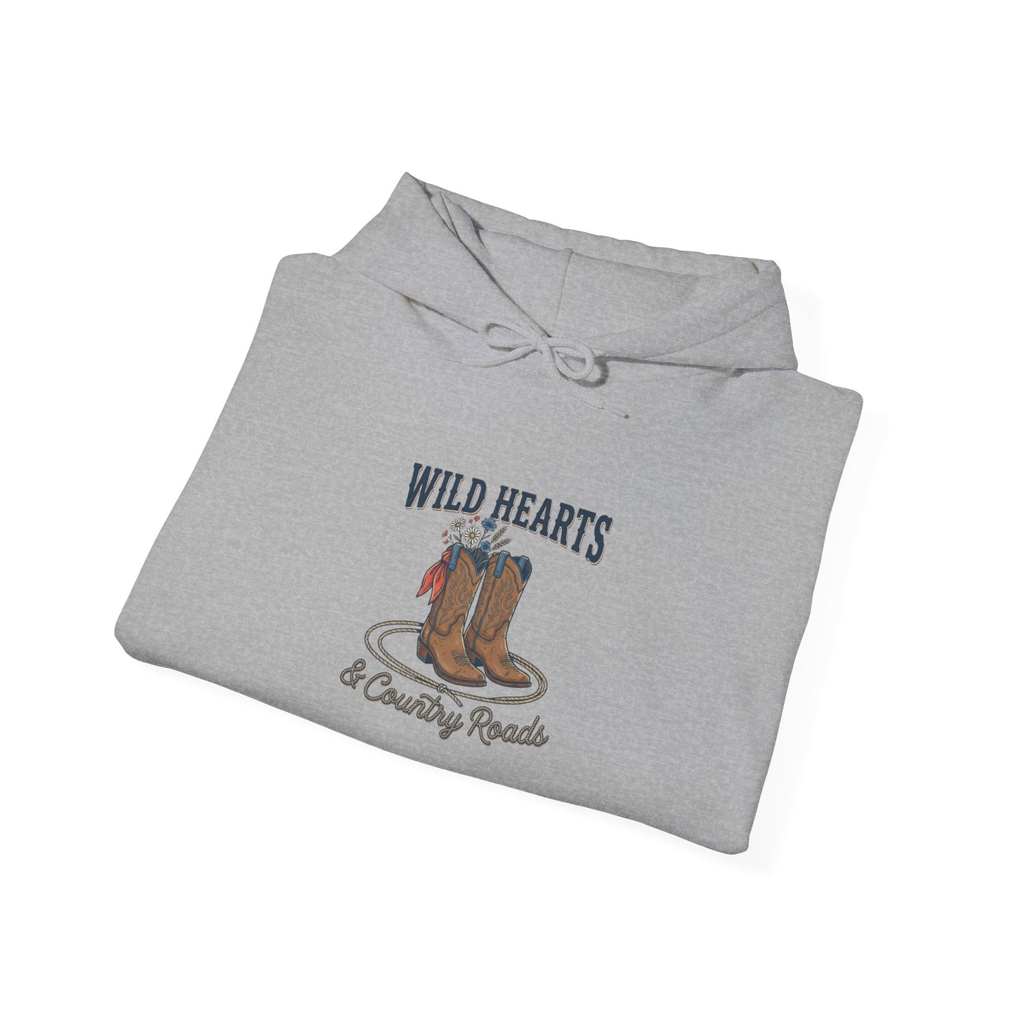 Wild Hearts cowboy boots Hoodie | western rustic cowgirl prairie vintage