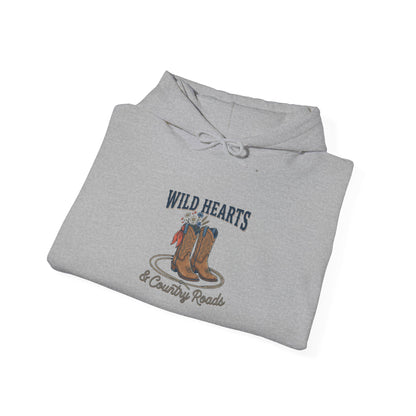 Wild Hearts cowboy boots Hoodie | western rustic cowgirl prairie vintage
