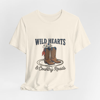 Wild Hearts & Country Roads Tee | Western Cowgirl Rustic Prairie Vintage
