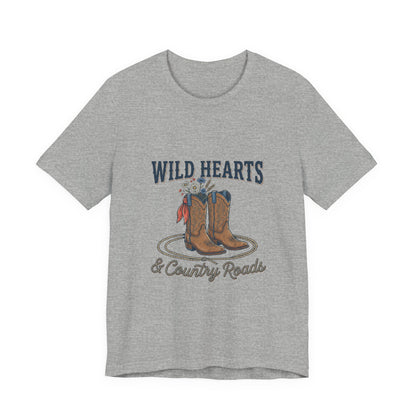 Wild Hearts & Country Roads Tee | Western Cowgirl Rustic Prairie Vintage