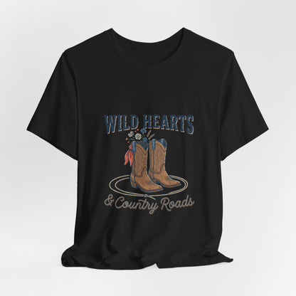 Wild Hearts & Country Roads Tee | Western Cowgirl Rustic Prairie Vintage