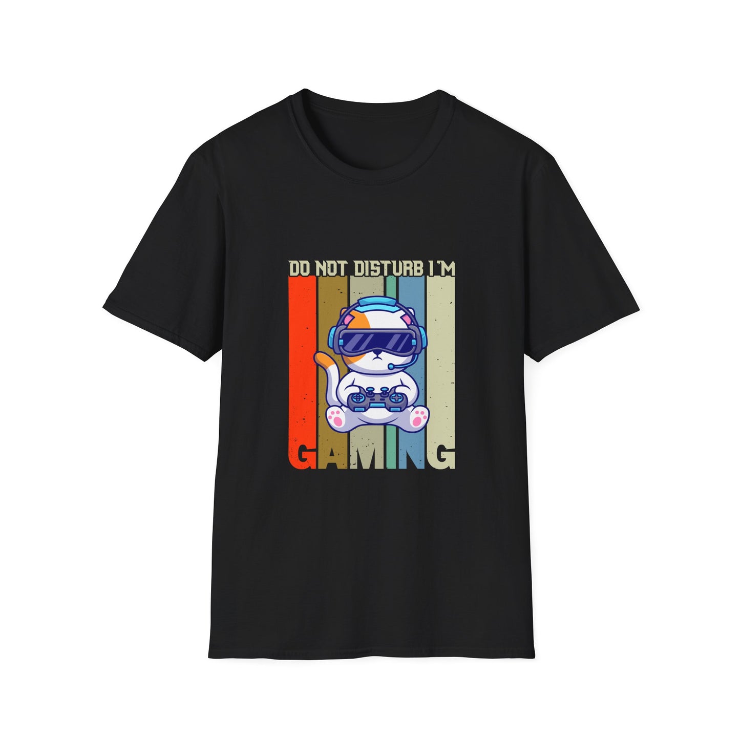 Gaming Cat T-Shirt — "Do Not Disturb I'm Gaming" Retro Gamer Tee