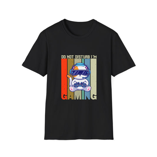 Gaming Cat T-Shirt — "Do Not Disturb I'm Gaming" Retro Gamer Tee