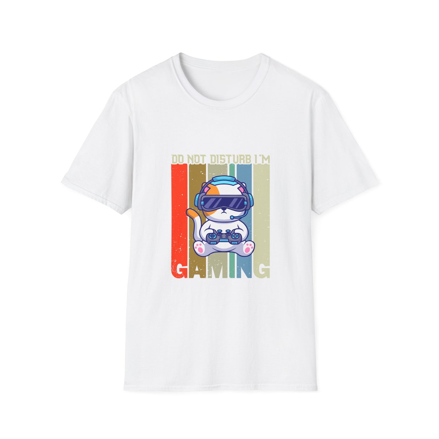 Gaming Cat T-Shirt — "Do Not Disturb I'm Gaming" Retro Gamer Tee