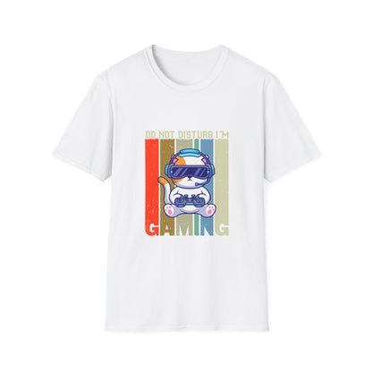 Gaming Cat T-Shirt — "Do Not Disturb I'm Gaming" Retro Gamer Tee