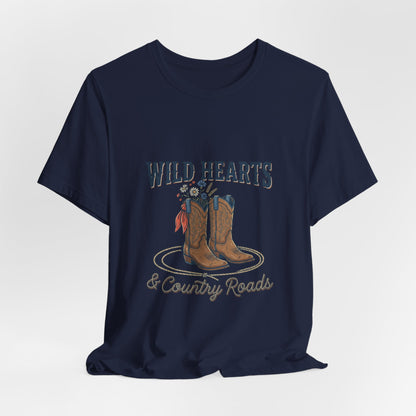 Wild Hearts & Country Roads Tee | Western Cowgirl Rustic Prairie Vintage
