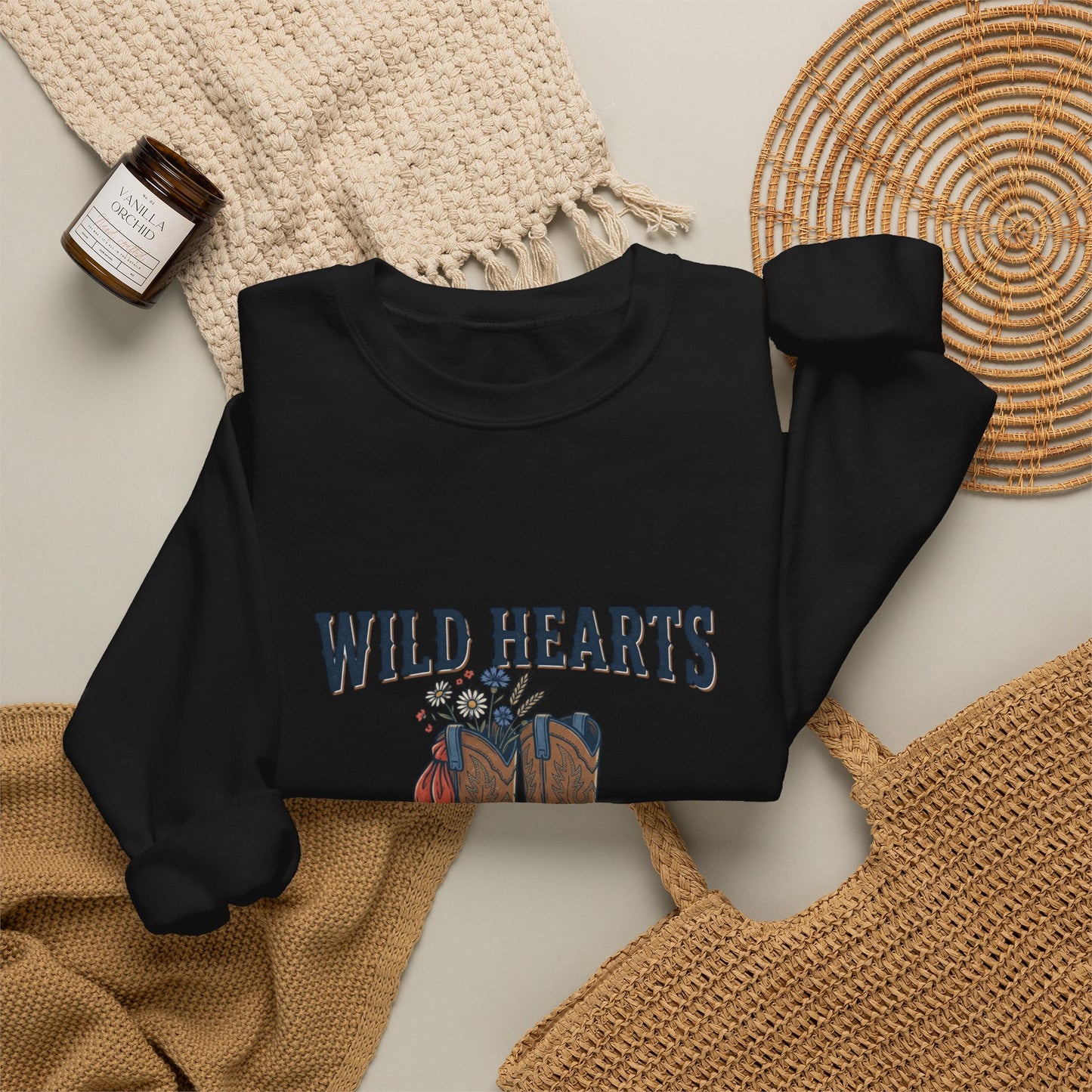Wild Hearts & Country Roads Sweatshirt | Western Cowgirl Rustic Prairie