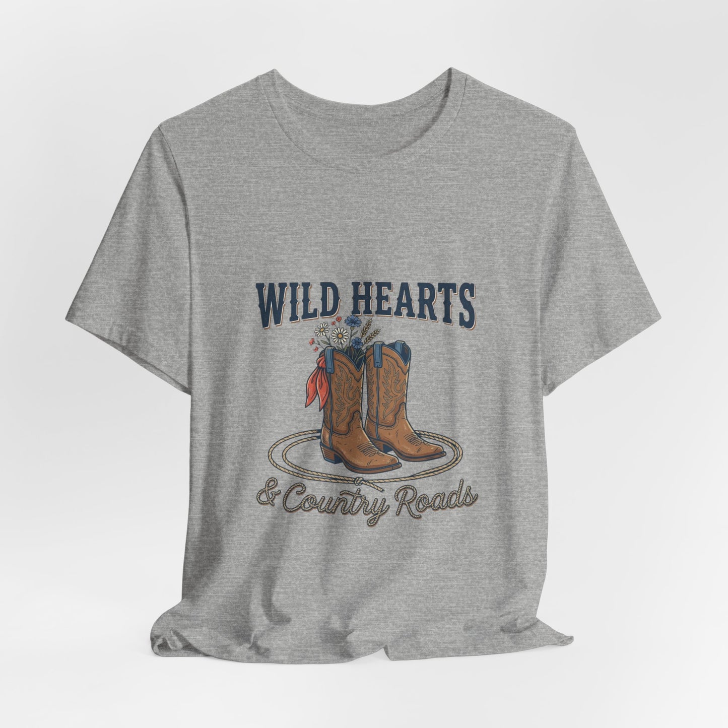 Wild Hearts & Country Roads Tee | Western Cowgirl Rustic Prairie Vintage