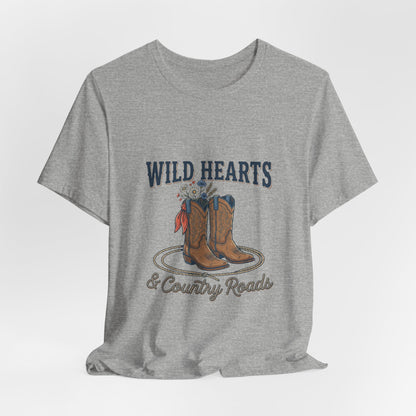 Wild Hearts & Country Roads Tee | Western Cowgirl Rustic Prairie Vintage