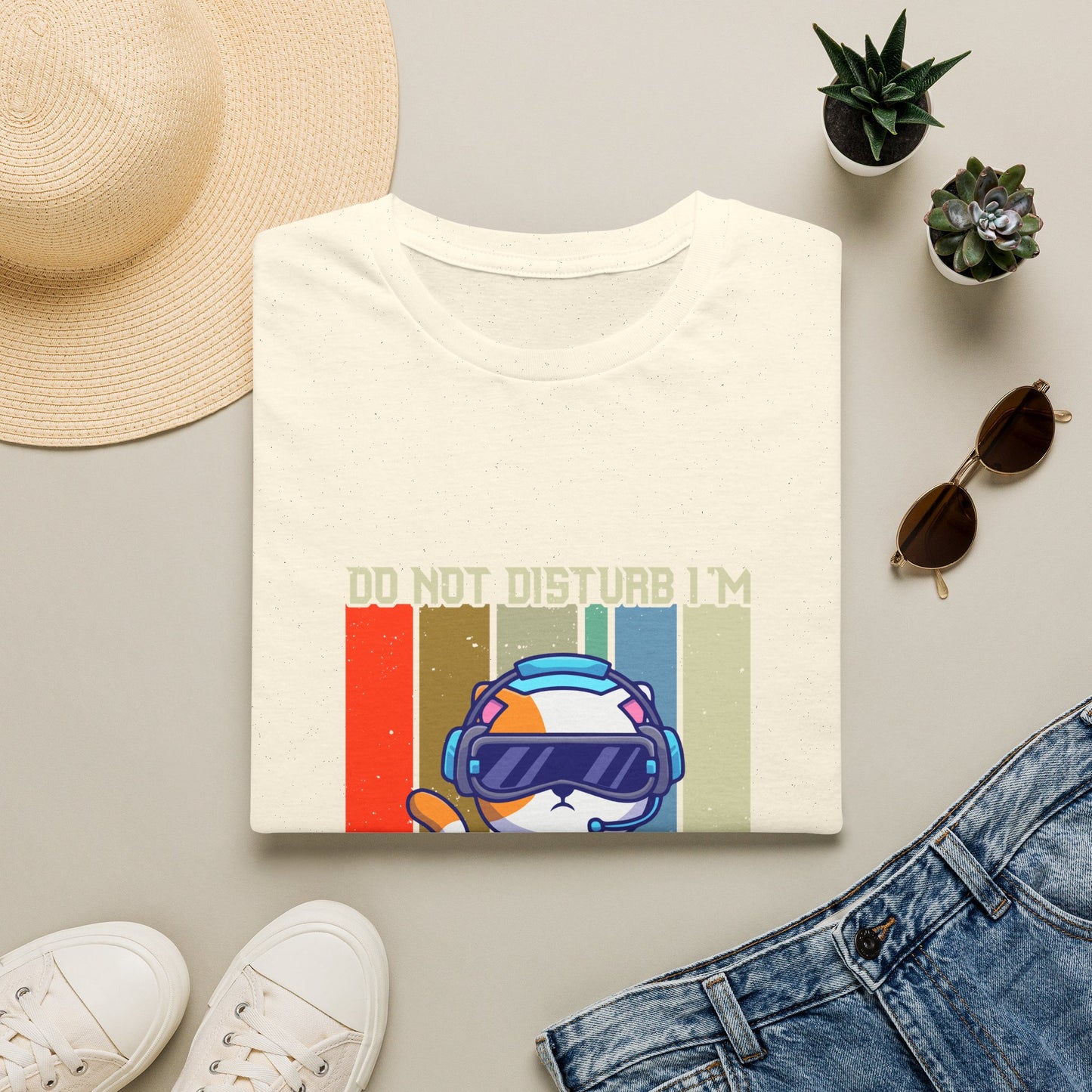 Gaming Cat T-Shirt — "Do Not Disturb I'm Gaming" Retro Gamer Tee