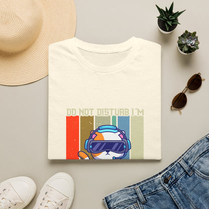 Gaming Cat T-Shirt — "Do Not Disturb I'm Gaming" Retro Gamer Tee